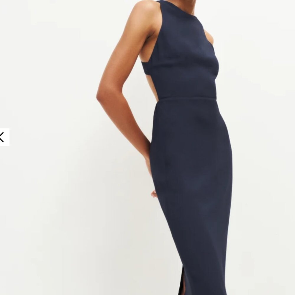 Reformation Ladri dress - Long open-back Navy Dress